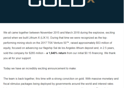 Gold X Mining – Email Content Writing